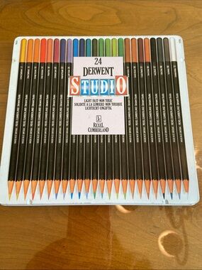 Derwent Studio New 24 Colored Pencil Tin Set 32197 Professional Art Drawing